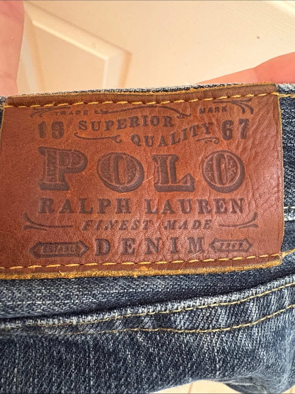 Polo Ralph Lauren RL Straight-Leg Dark Blue Denim Jeans men’s 42 x 36
